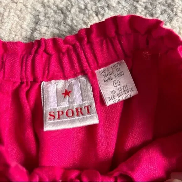 Lord and Taylor 100% Linen Hot Pink Fuchsia Pants - Picture 3 of 5